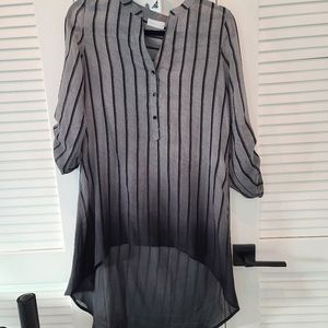 New York and Company black ombre striped tunic, XS